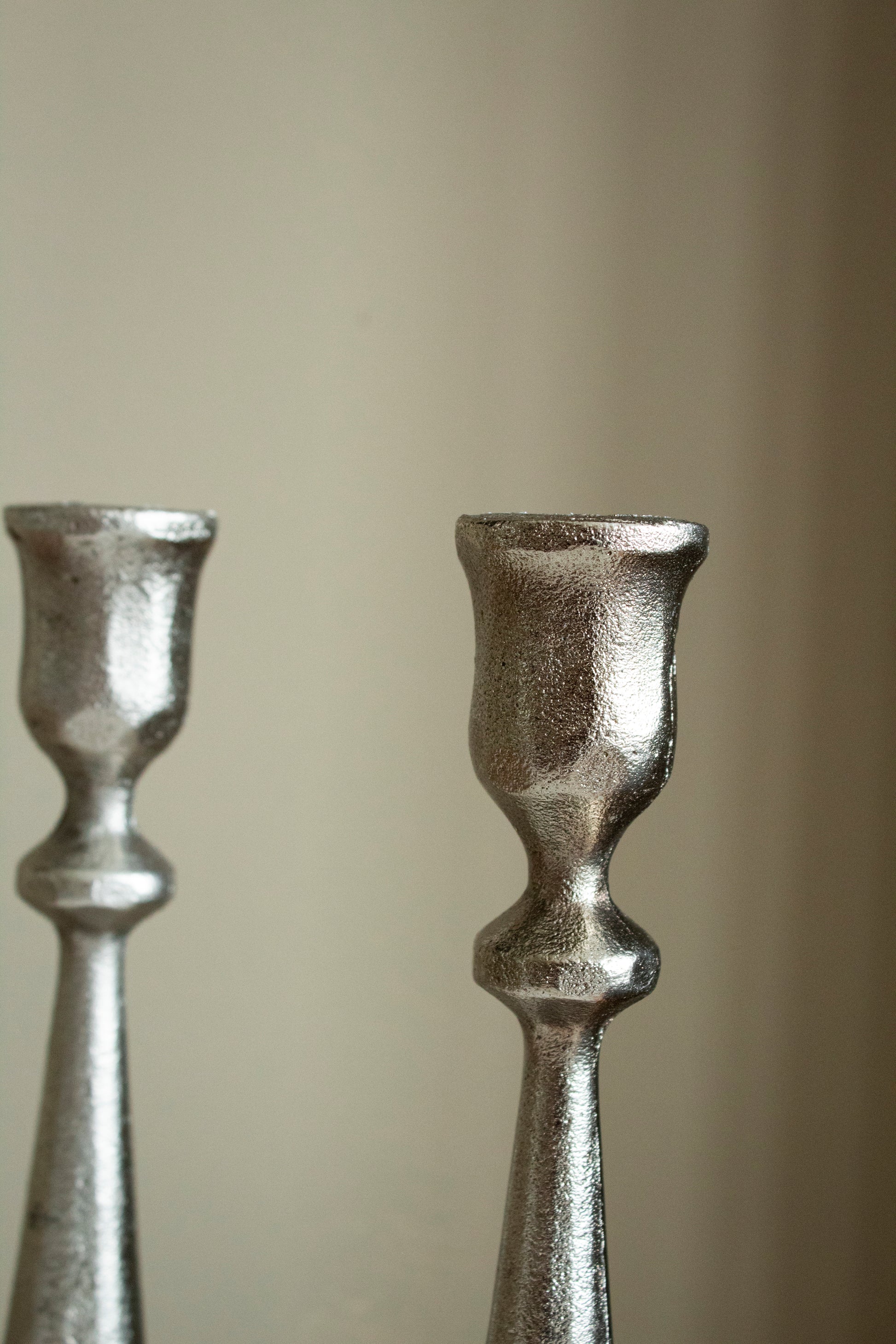 Efa Hammered Silver Candlestick