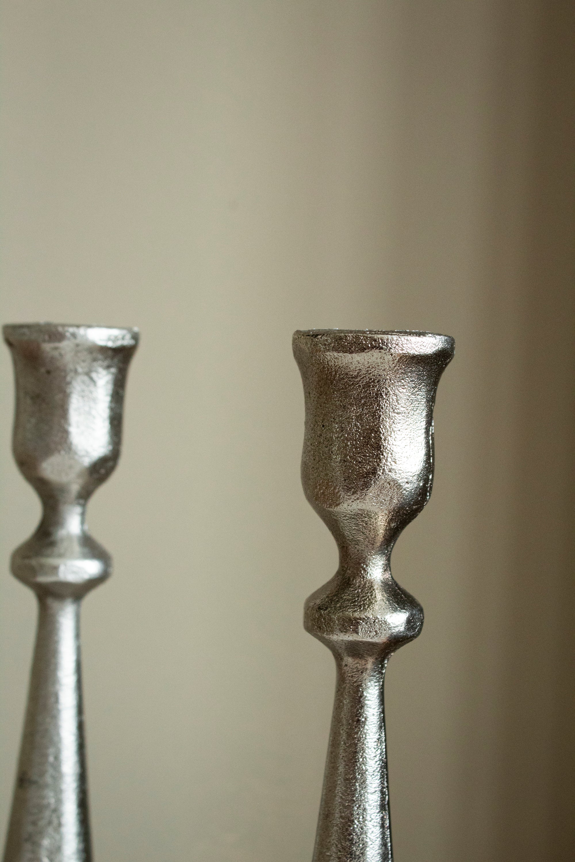 Efa Hammered Silver Candlestick