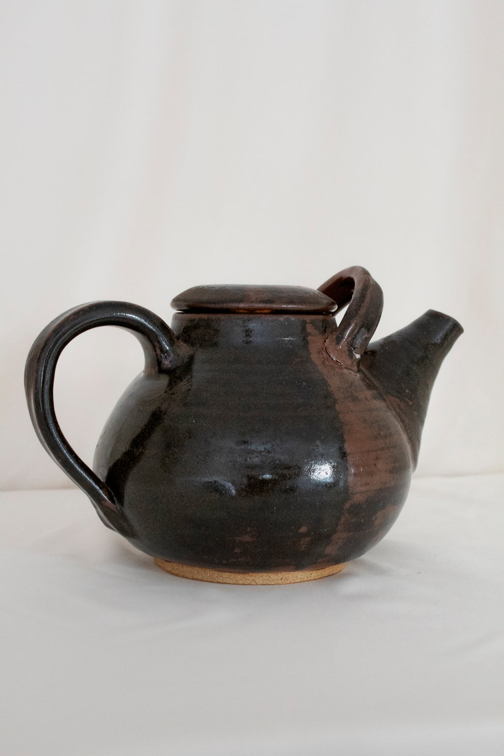 Two-Toned Brown Stoneware Teapot
