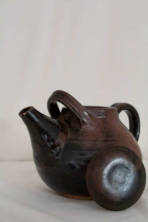 Two-Toned Brown Stoneware Teapot