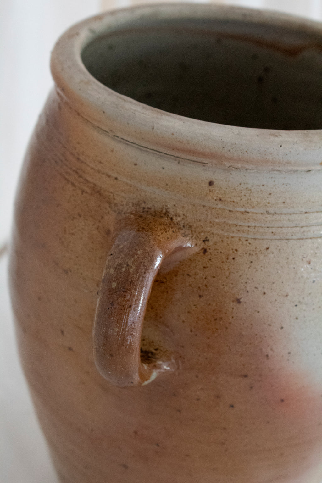 Large Glazed Stoneware Storage Pot