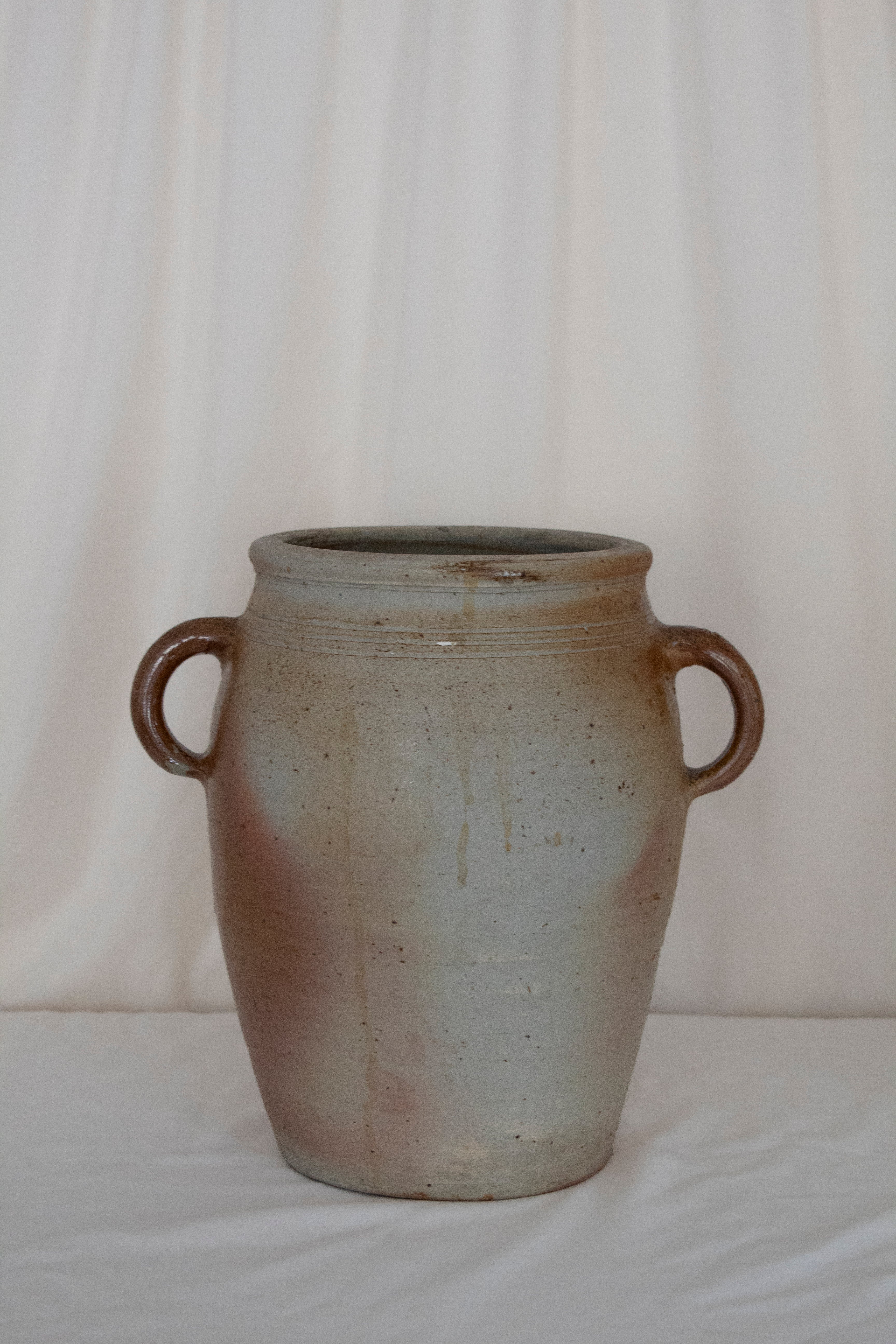 Large Glazed Stoneware Storage Pot