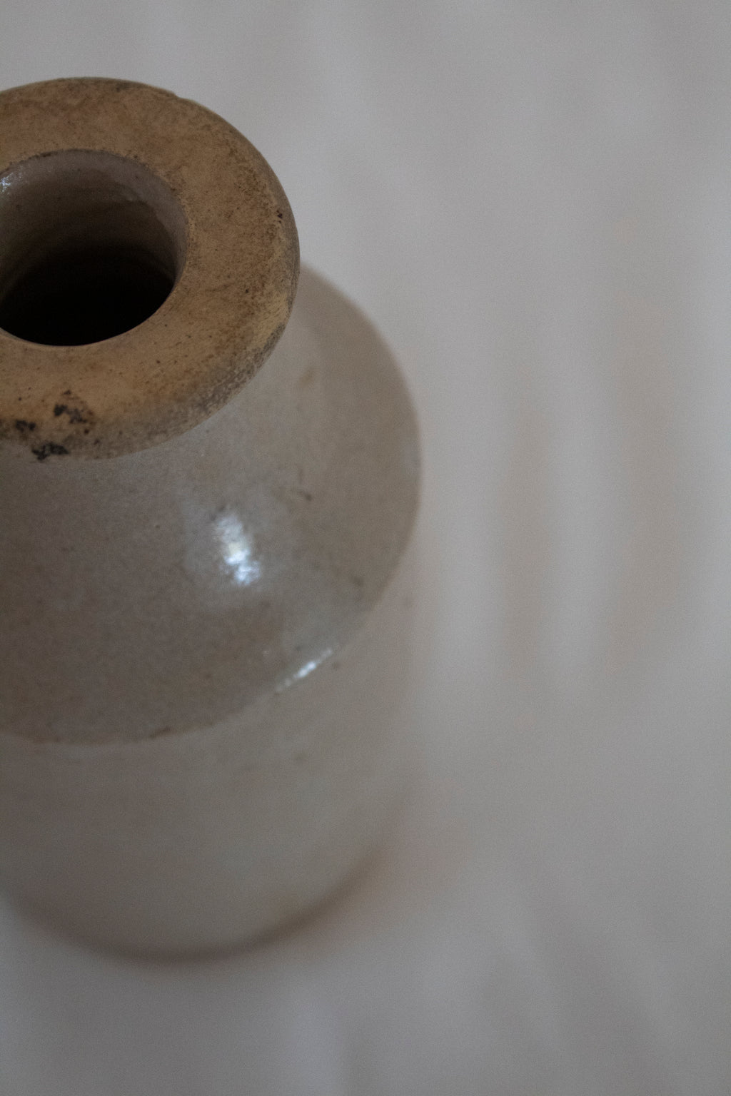Small Cream Glazed Bottle