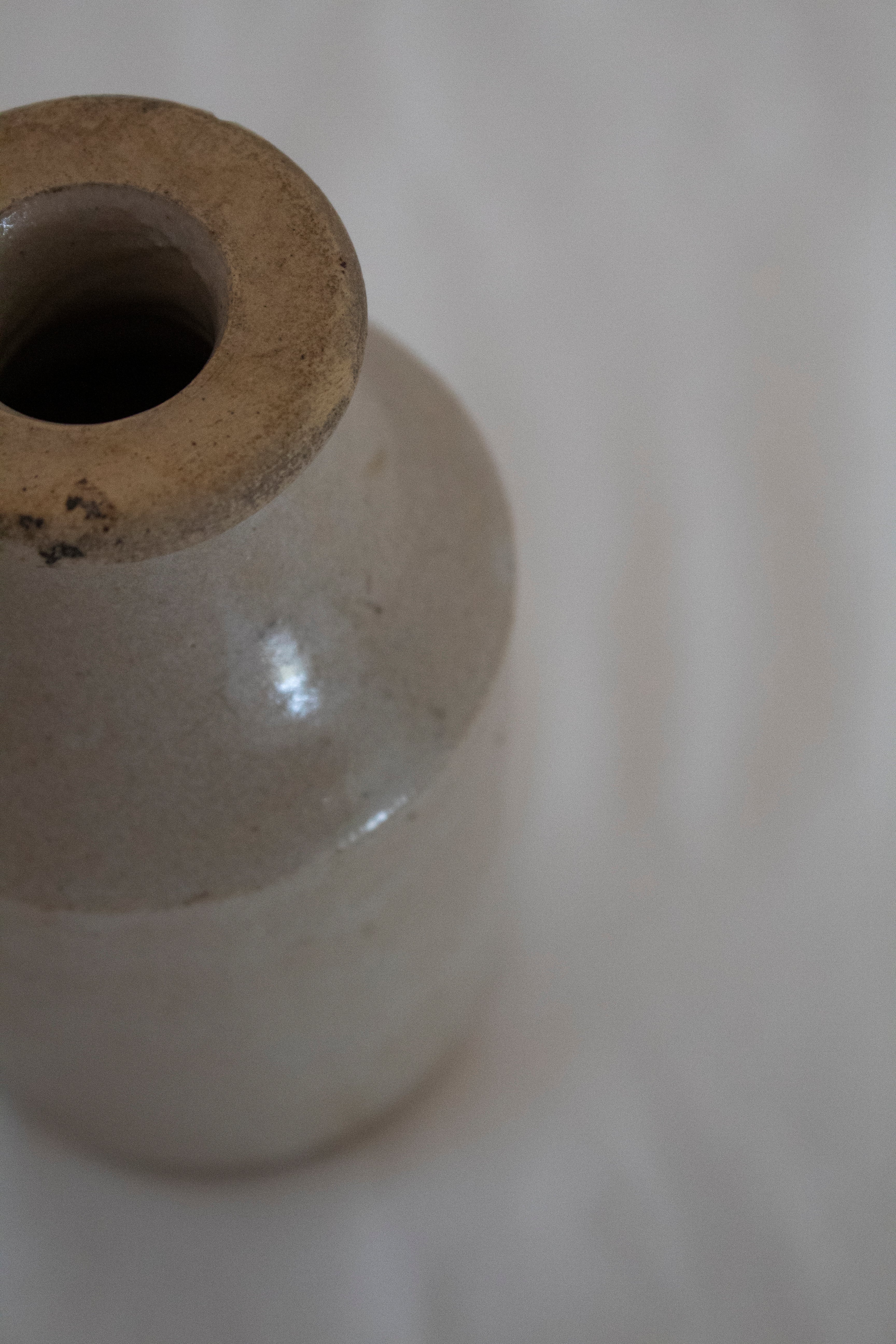 Small Cream Glazed Bottle