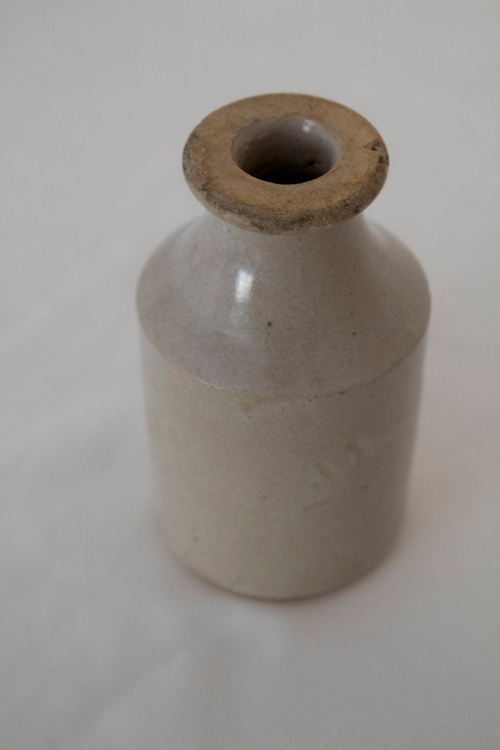 Small Cream Glazed Bottle