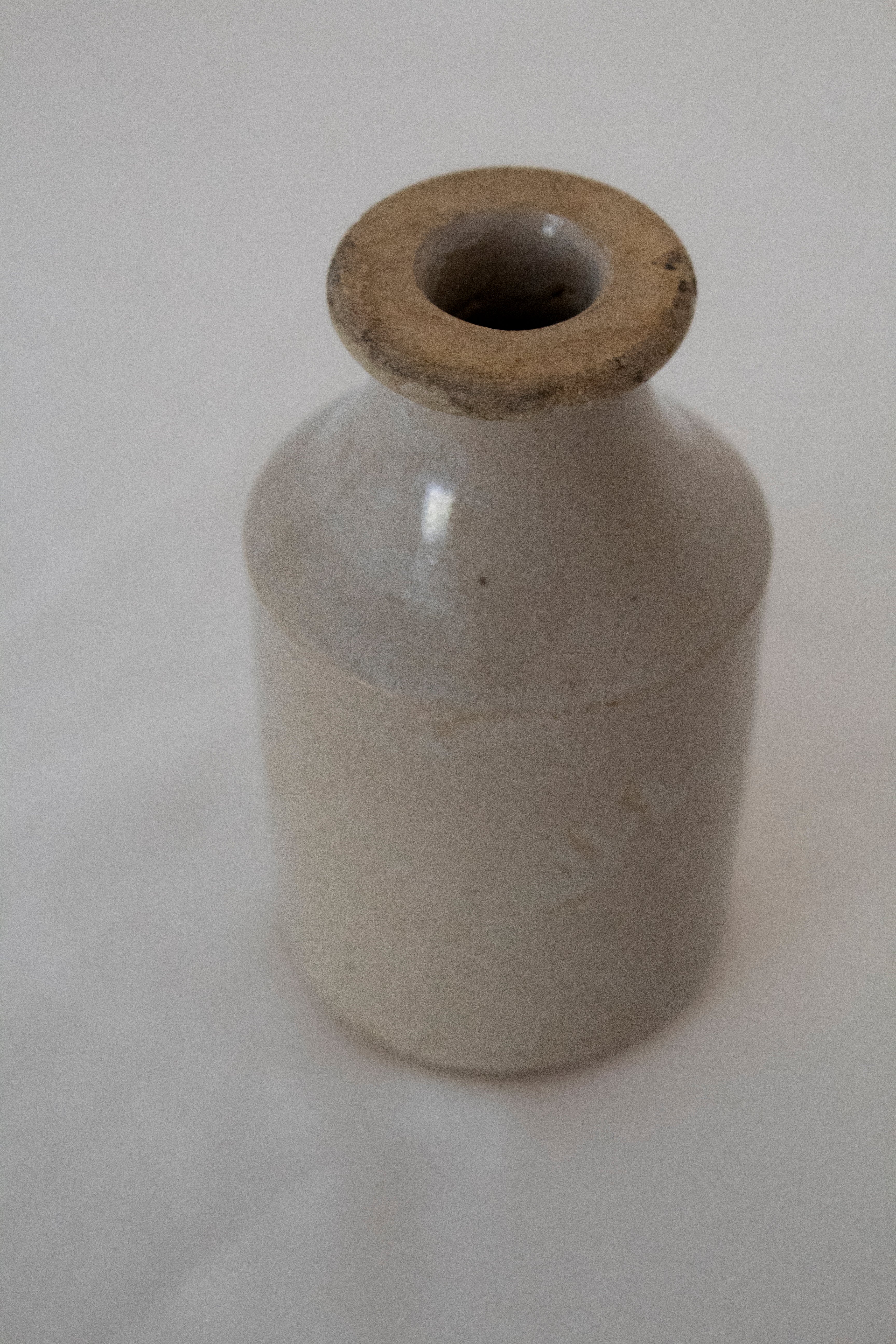 Small Cream Glazed Bottle