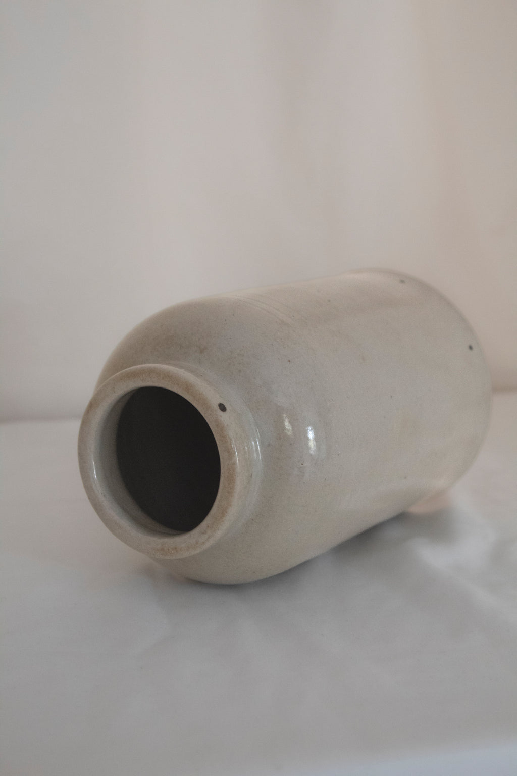 Beige Glazed Stoneware Jar