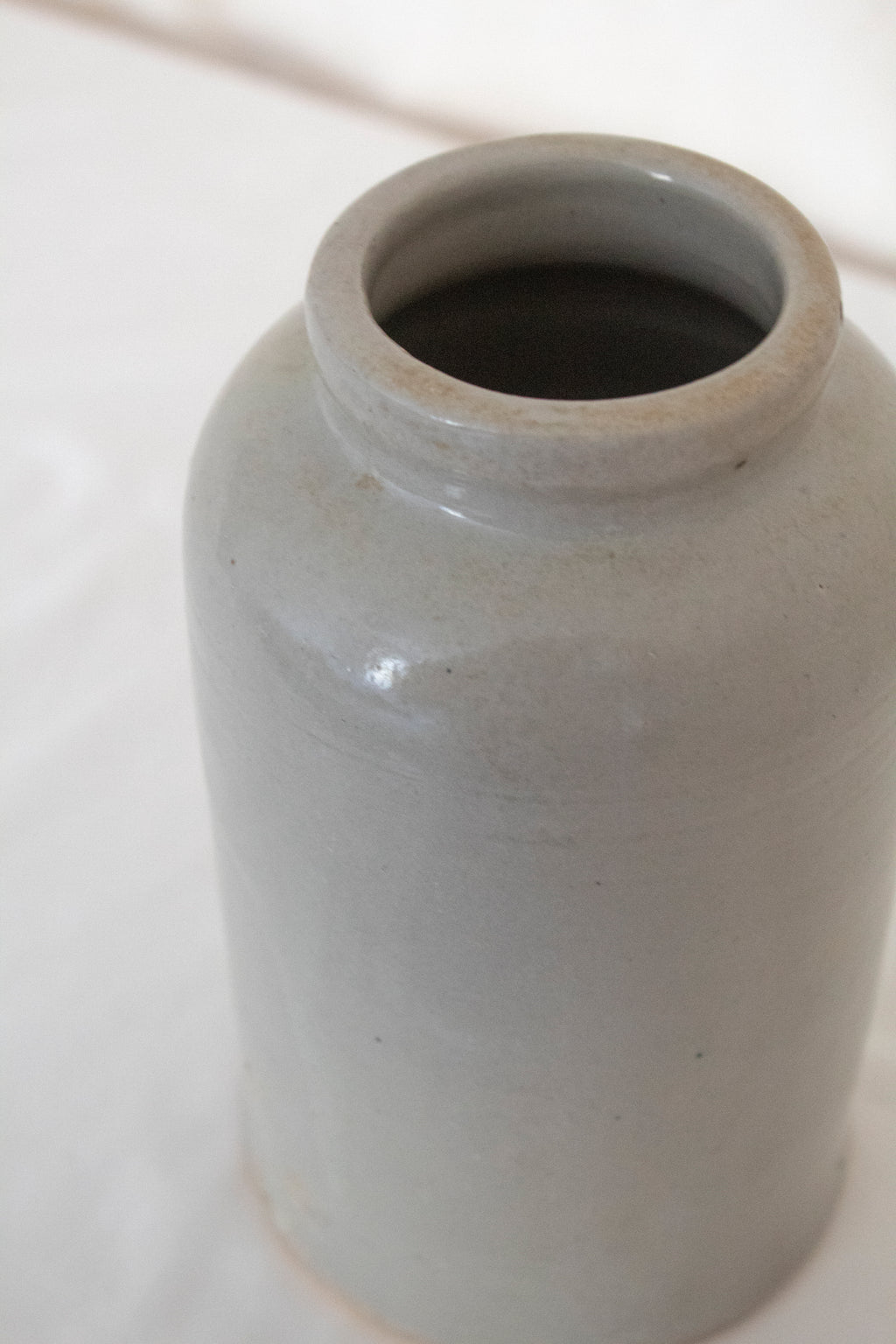 Beige Glazed Stoneware Jar