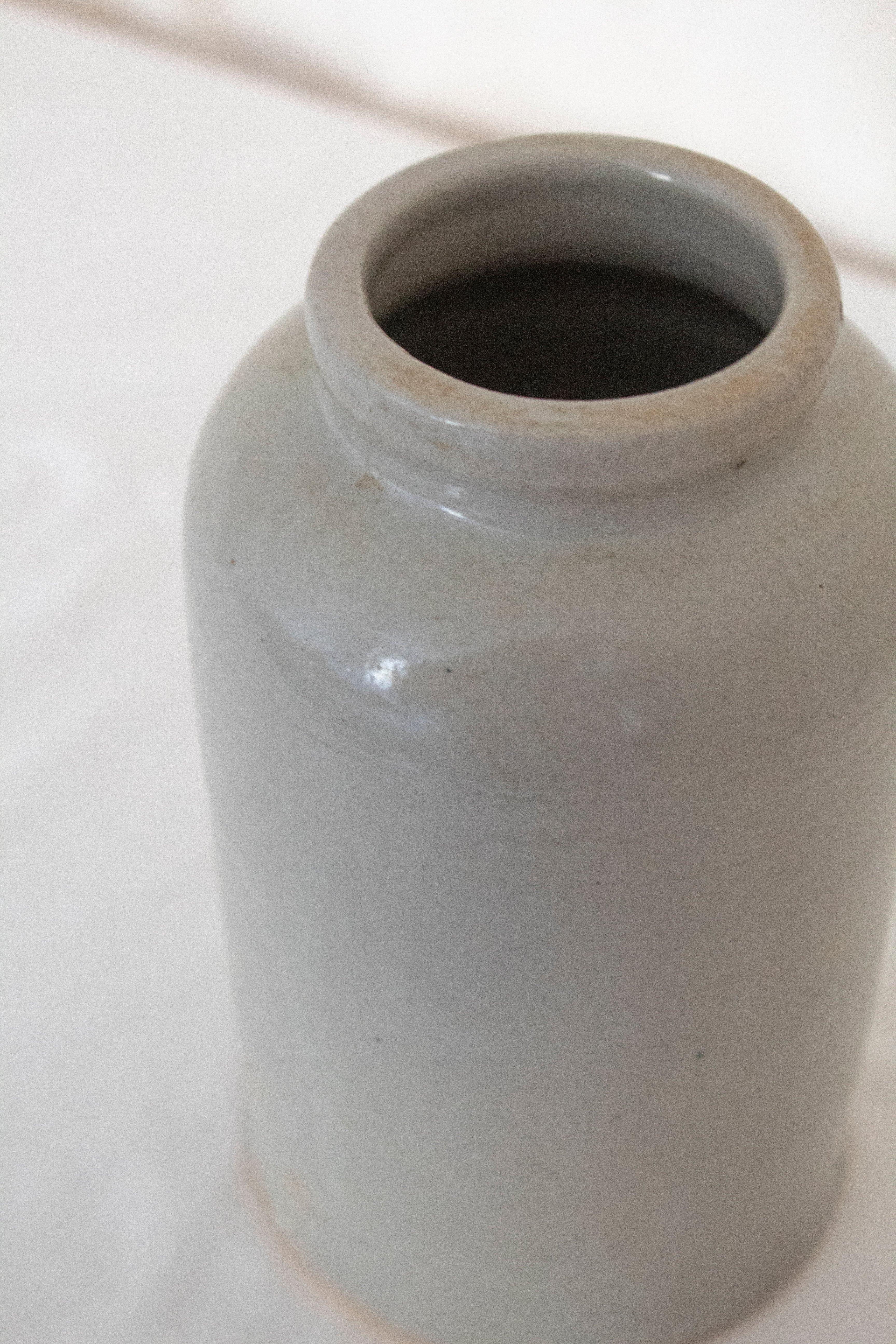 Beige Glazed Stoneware Jar