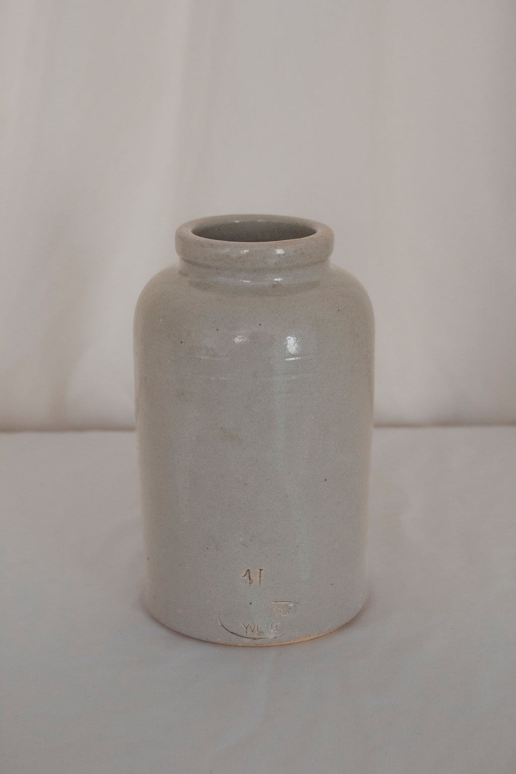 Beige Glazed Stoneware Jar