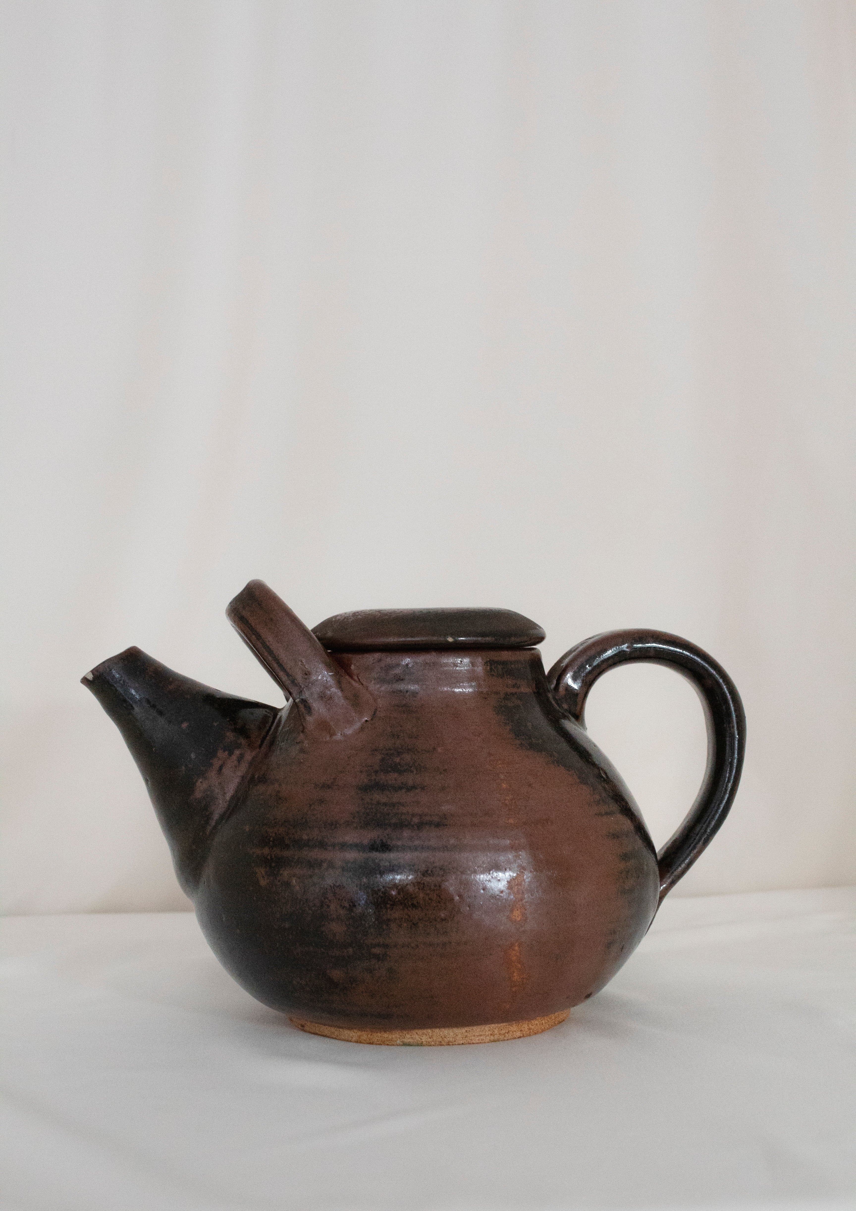 Two-Toned Brown Stoneware Teapot