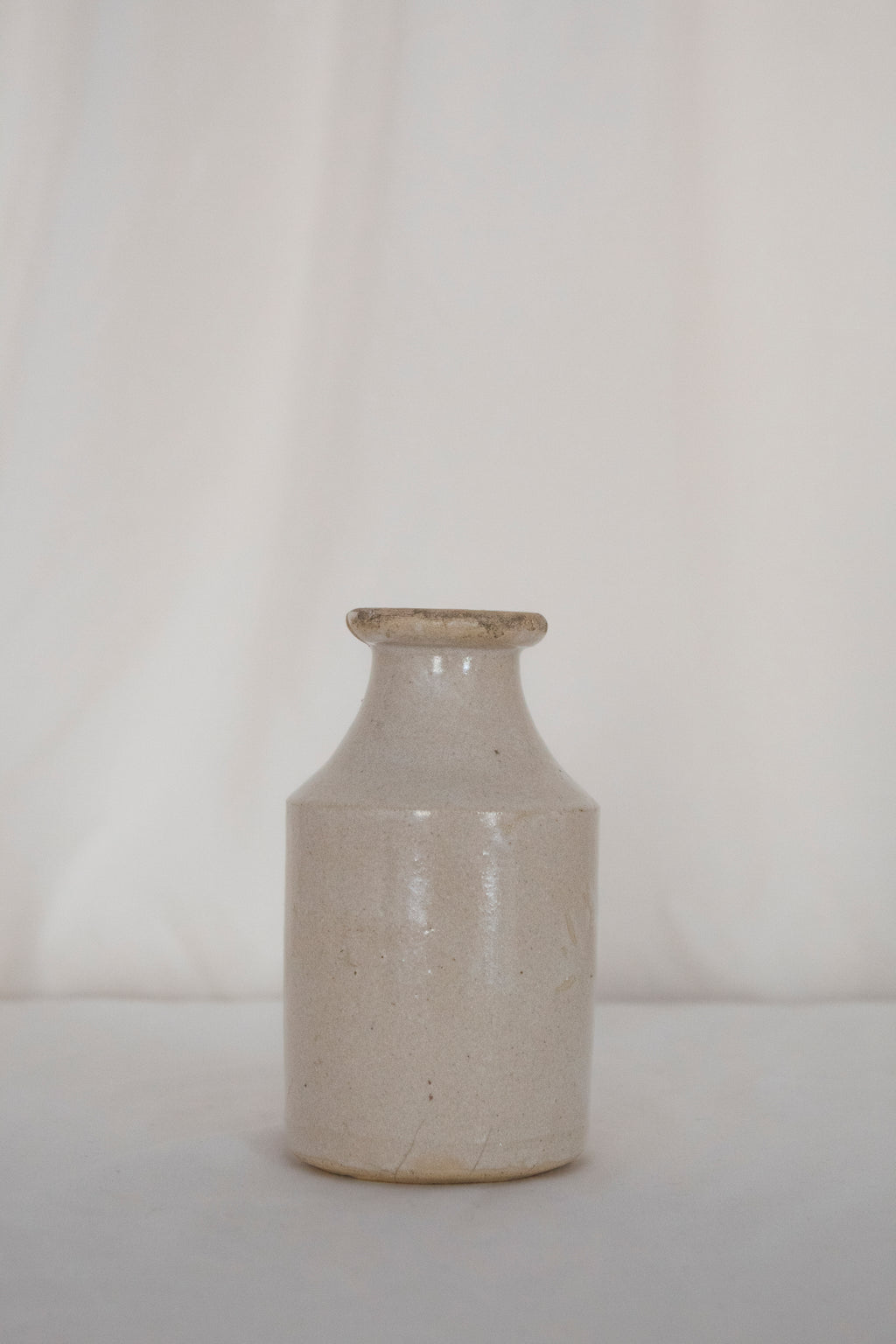 Small Cream Glazed Bottle