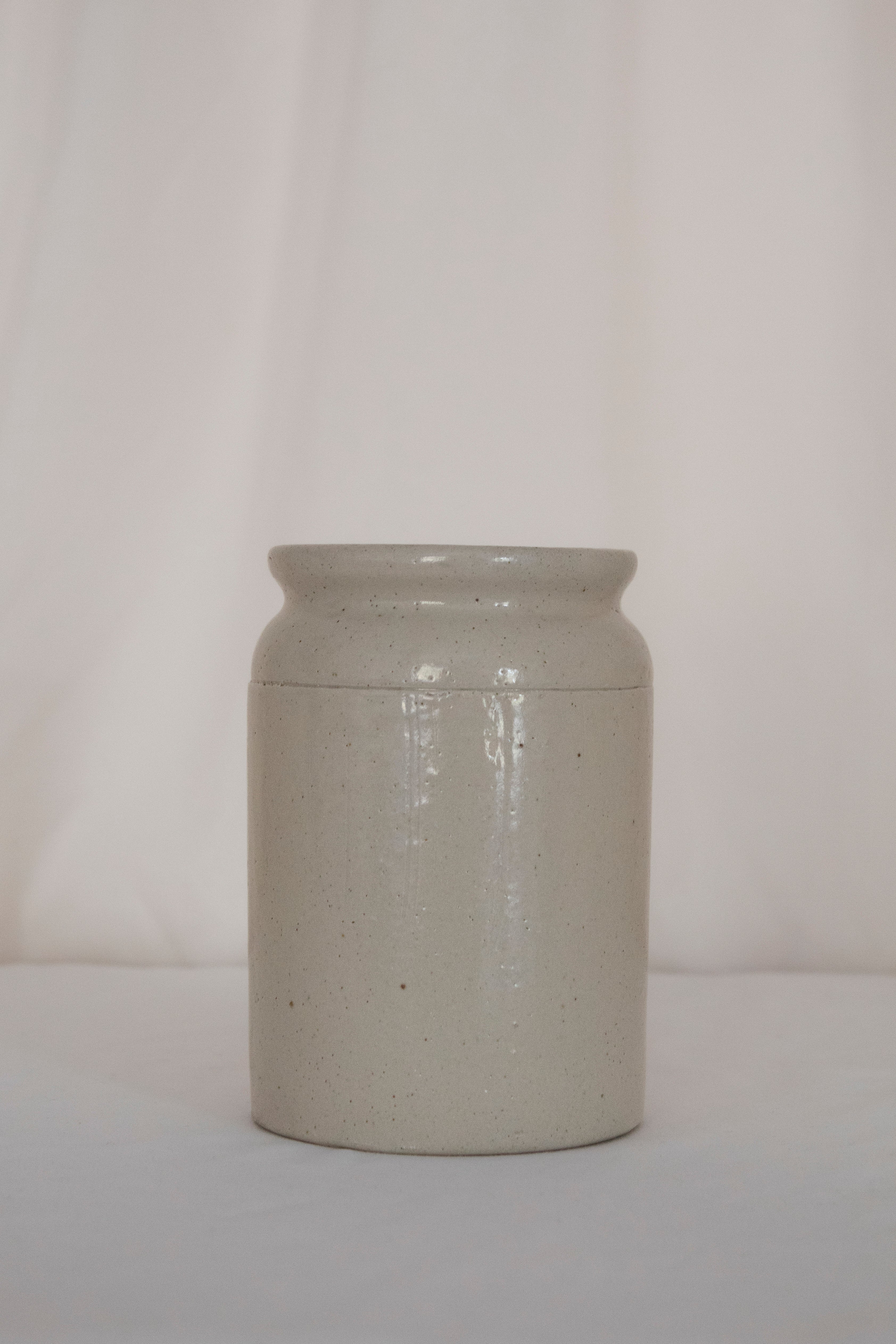 Pale Glazed Stoneware Jar - Gwynt