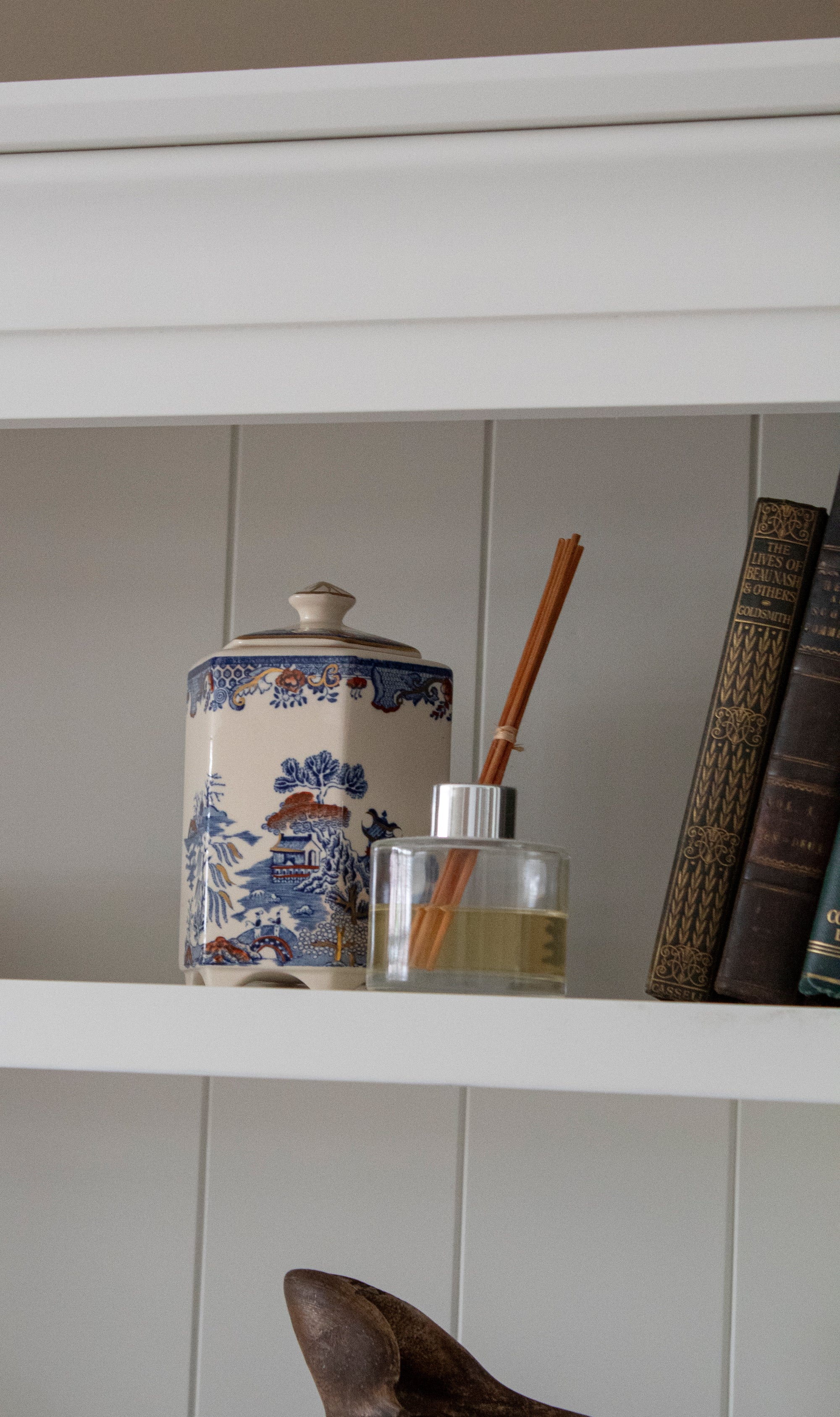 Blue Willow Footed Jar
