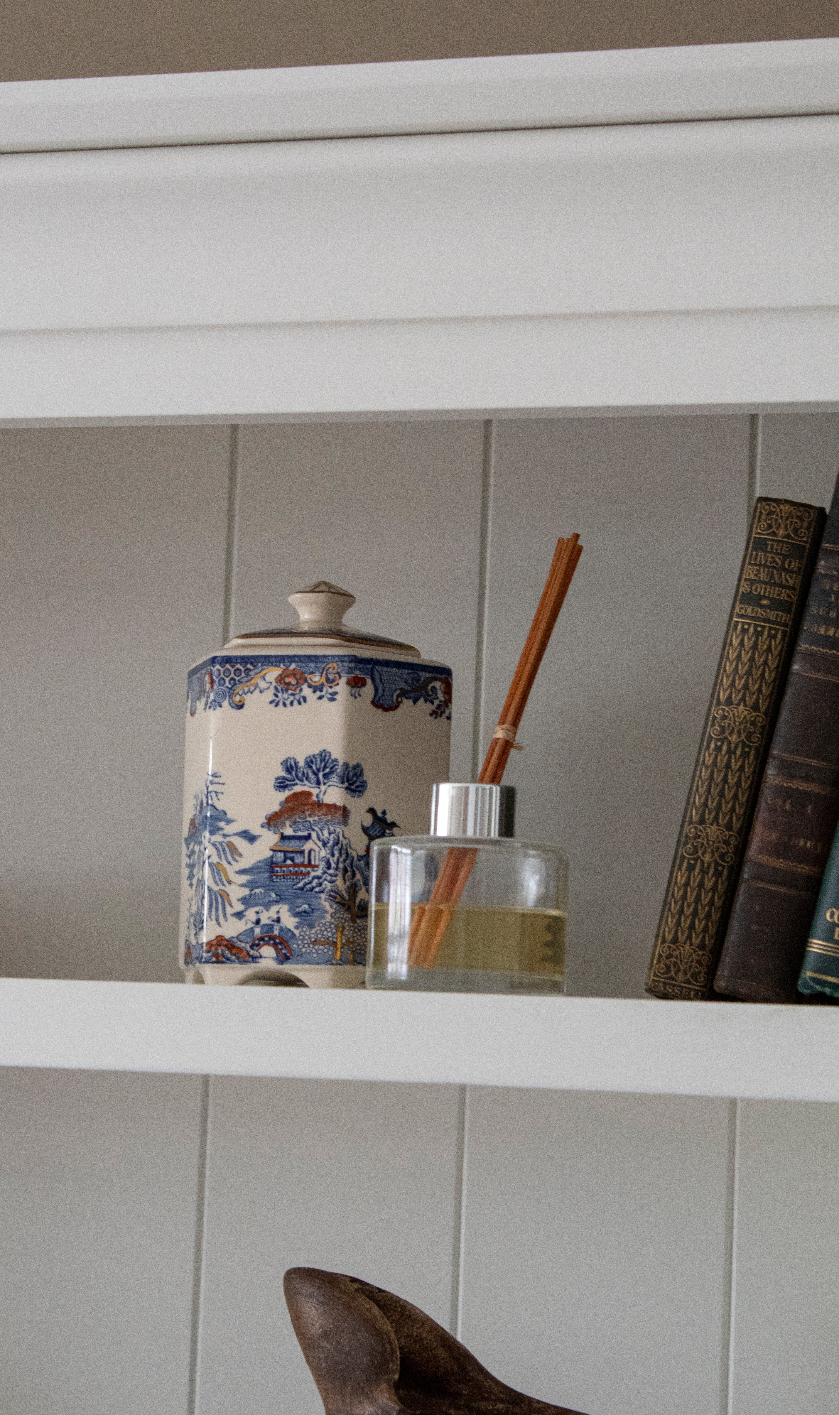 Blue Willow Footed Jar