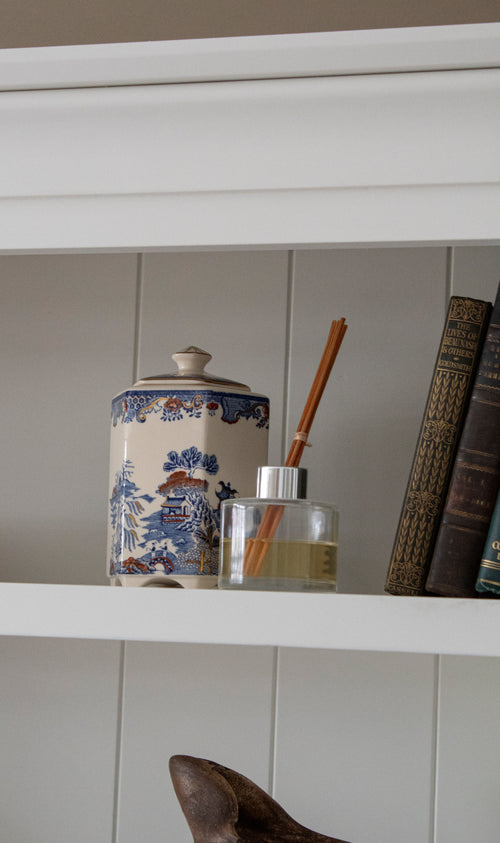 Blue Willow Footed Jar