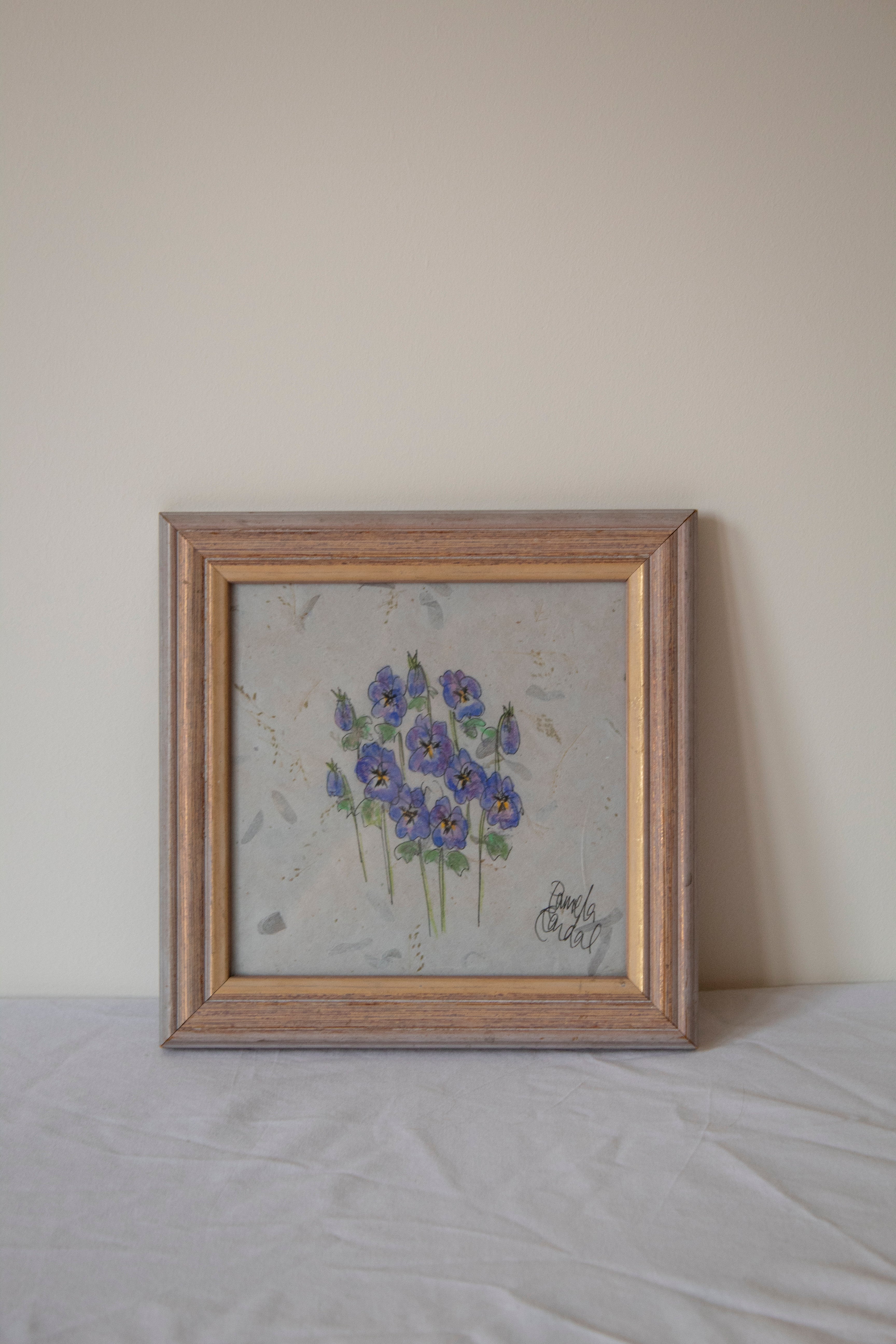Original Watercolour of Pansies