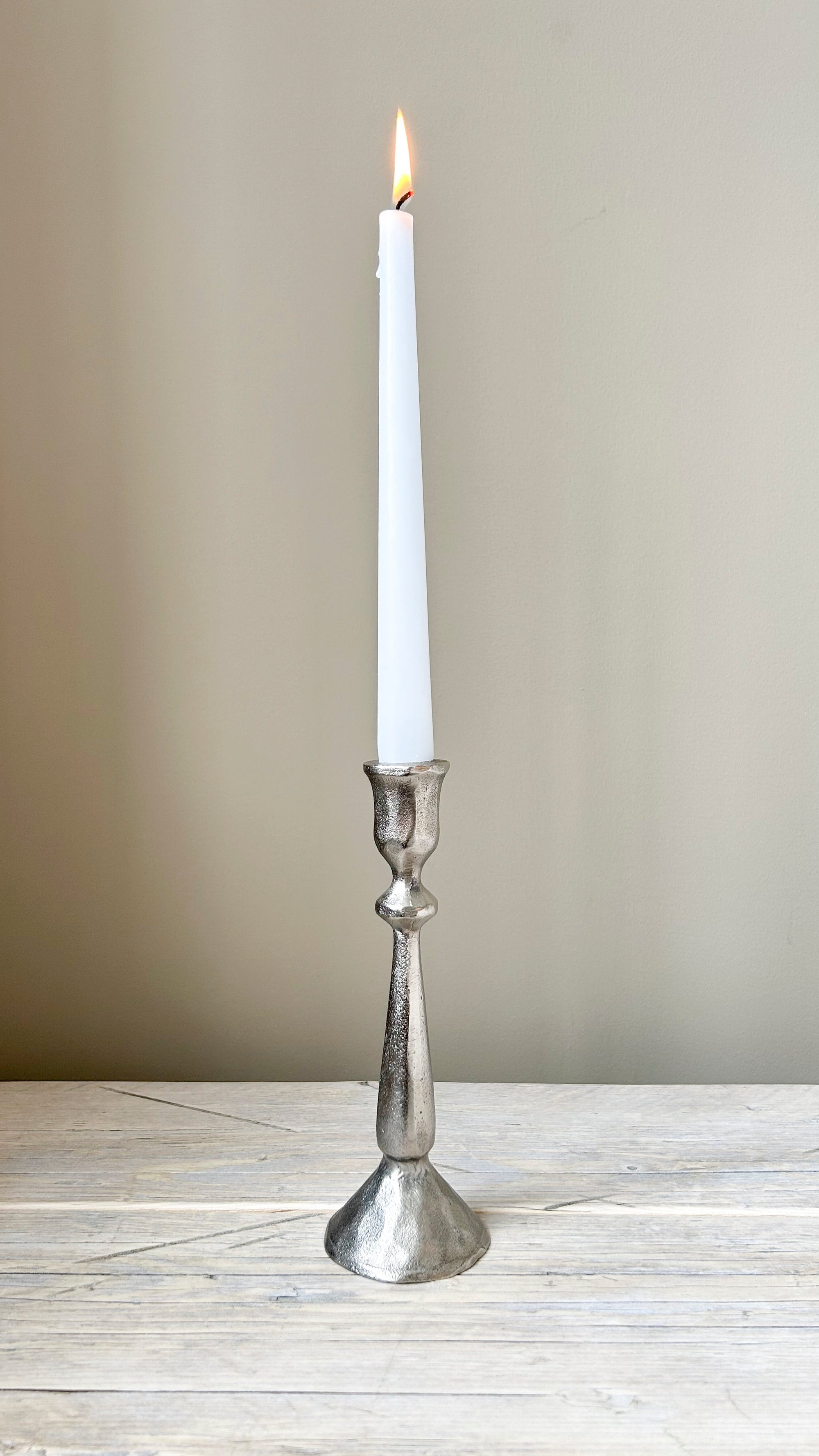 Efa Hammered Silver Candlestick